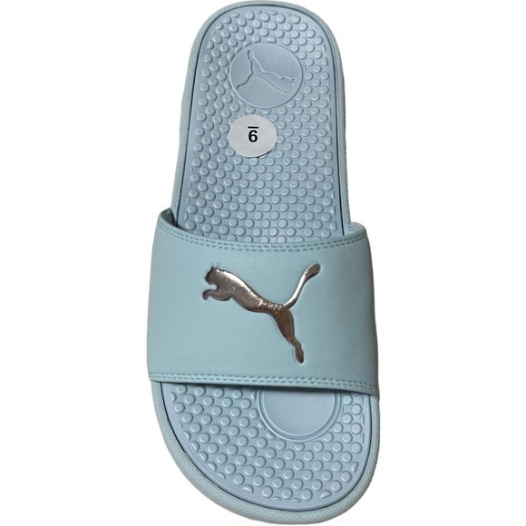 🌹Women’s Slides Size 9 PUMA Cool Cat Style: 371016 17 Blue Glow Silver - Picture 9 of 11
